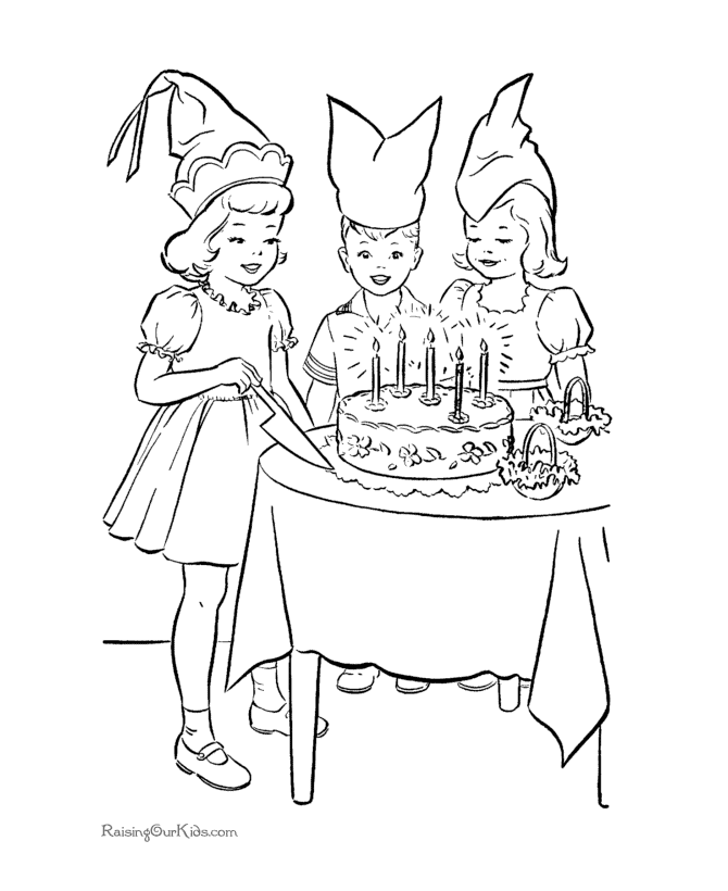 Fun Birthday picture coloring page