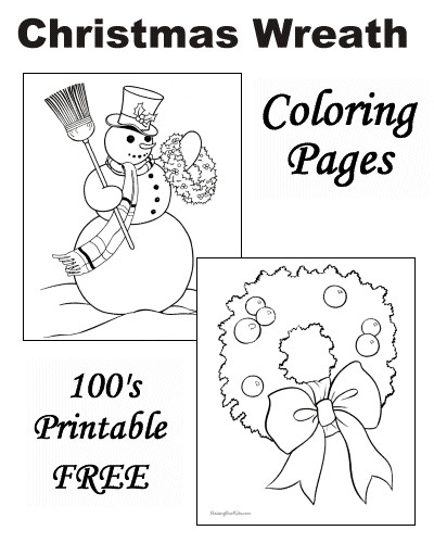Christmas Wreath Coloring Pages!
