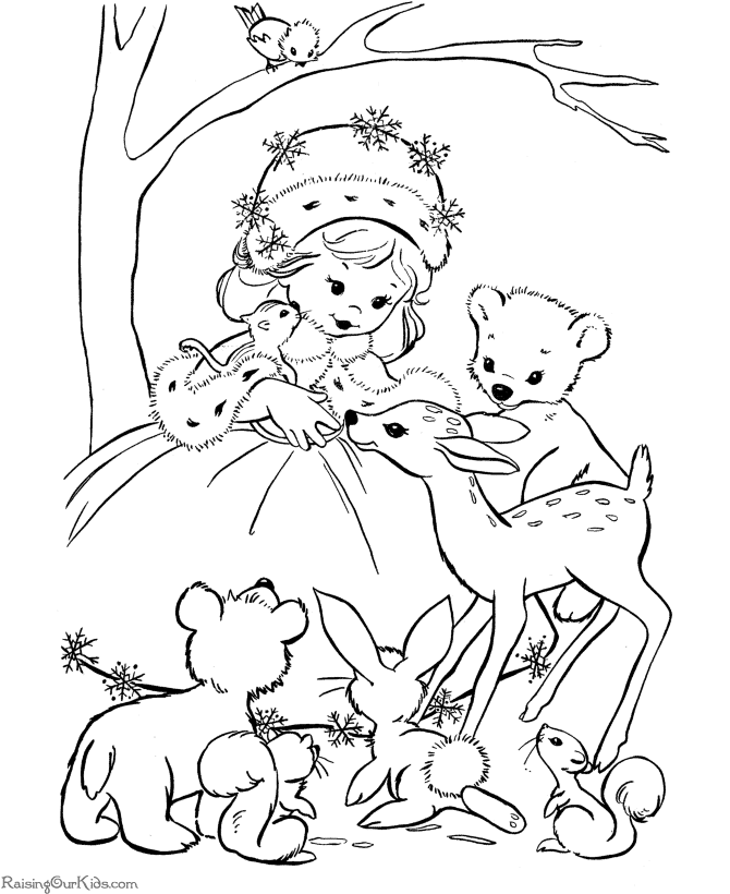 Download Christmas coloring pages - Printables of Animals!