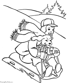 Christmas dogs coloring pages