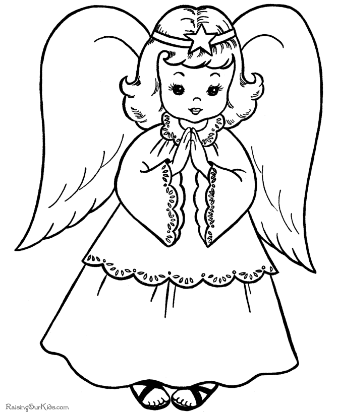 Christian Christmas angel coloring page