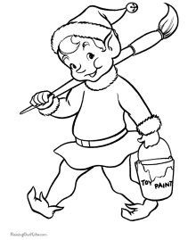 Christmas elves coloring page