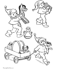 Printable elves coloring pages