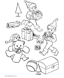 Printable coloring pages of elves