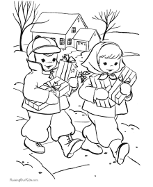 Gifts at Christmas Coloring Pages