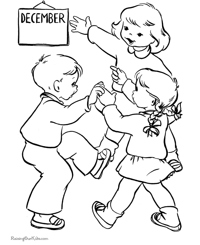 Kids printable Christmas coloring pages - It's December!