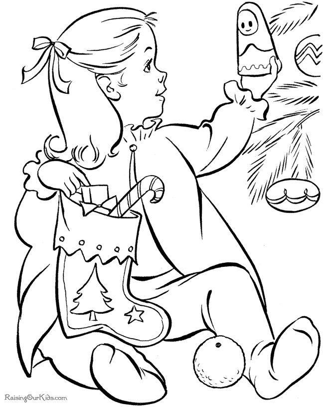 In my stocking - Free kids printable Christmas coloring pages!