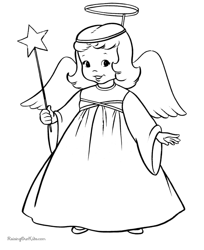 Little Angel - Free kids printable Christmas coloring pages online!