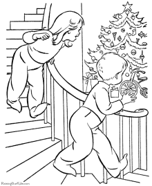 Kids printable Christmas coloring page