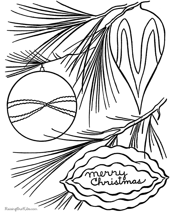 Christmas Tree Ornaments Coloring Pages - Free!