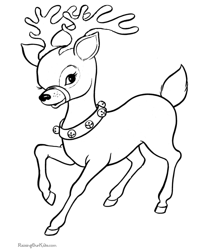 Cute Reindeer Free Printable Coloring Pages!