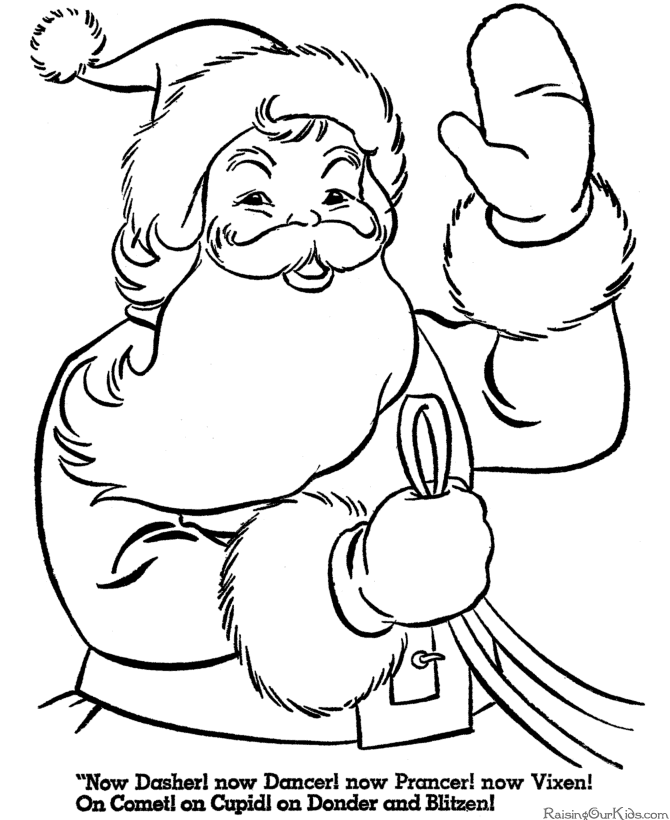 Printable Santa Christmas coloring pages
