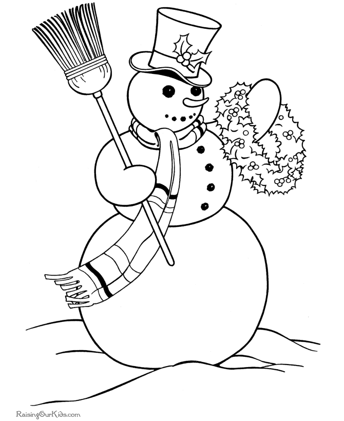 Printable Christmas snowman coloring pages!