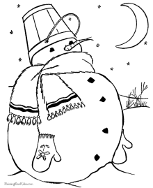 Printable Snowman color page