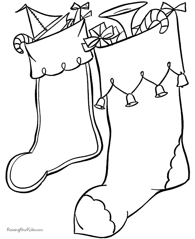 Printable - Christmas stocking coloring pages!