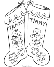 Free Christmas stocking coloring page