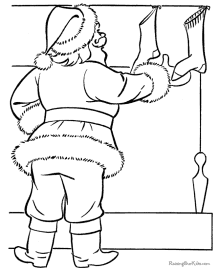 Santa fills stocking