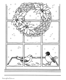Christmas wreath coloring