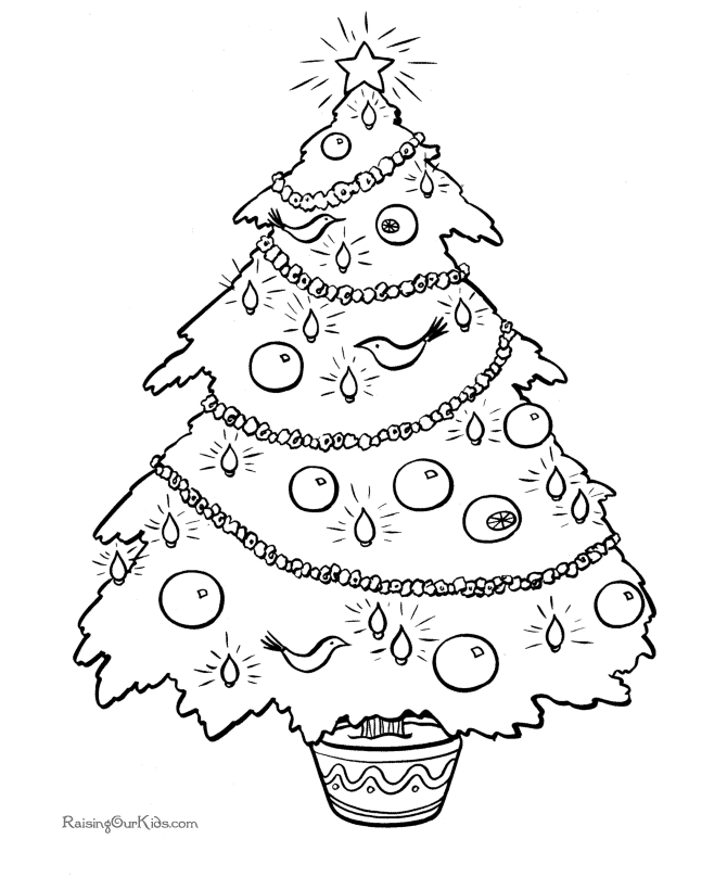 Printable Christmas Tree Coloring Picture!