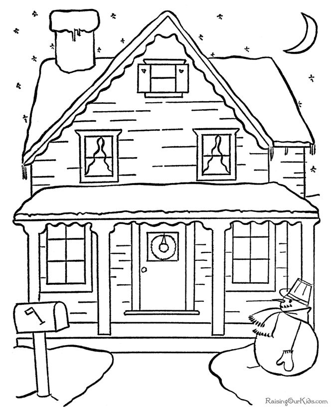 Free Printable Christmas Scene Coloring Pictures!
