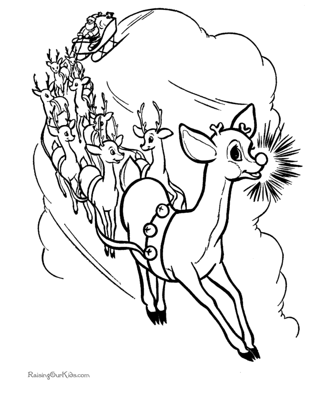 Free Printable Rudolph the Red-Nose Reindeer Coloring Pictures!