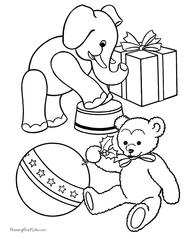 Free Printable Christmas Coloring Sheets of Toys!