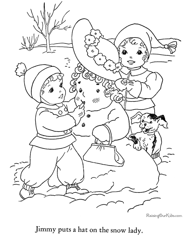 Free Printable Christmas Coloring Sheets of Snowman!