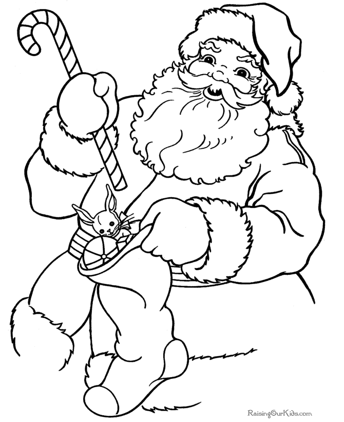 Free Printable Christmas Coloring Sheets of Santa!