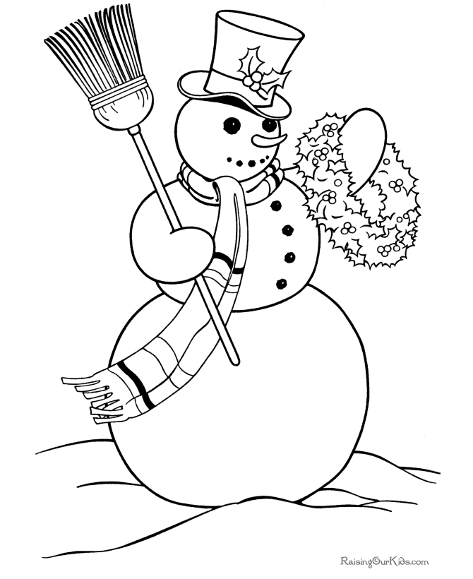 Free Printable Christmas Coloring Sheets of Snowman!