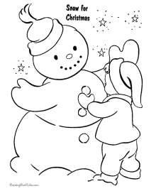 Snowman coloring sheets