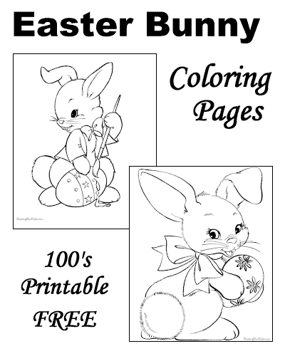 Easter Bunny coloring pages!
