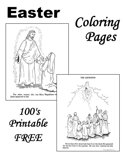 Christian religious Easter coloring pages!