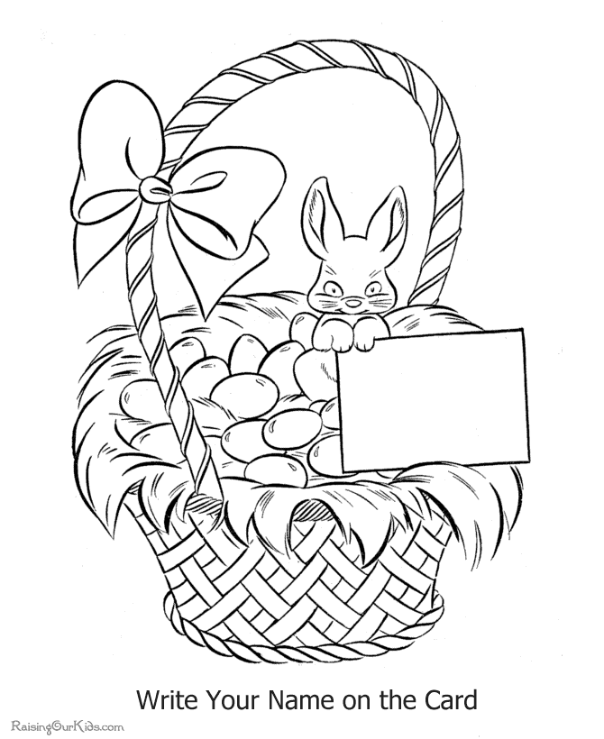 Printable Easter eggs basket coloring page