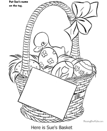 Easter basket pages to color