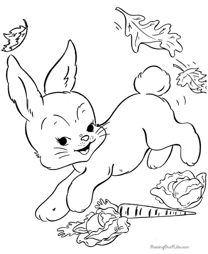 Easter bunny coloring pages free