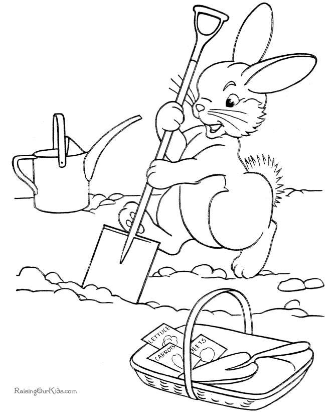 Easter bunny page to color