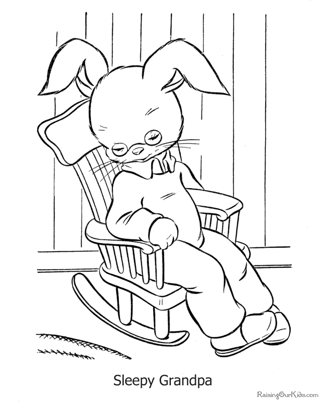 Easter bunny page to colour in