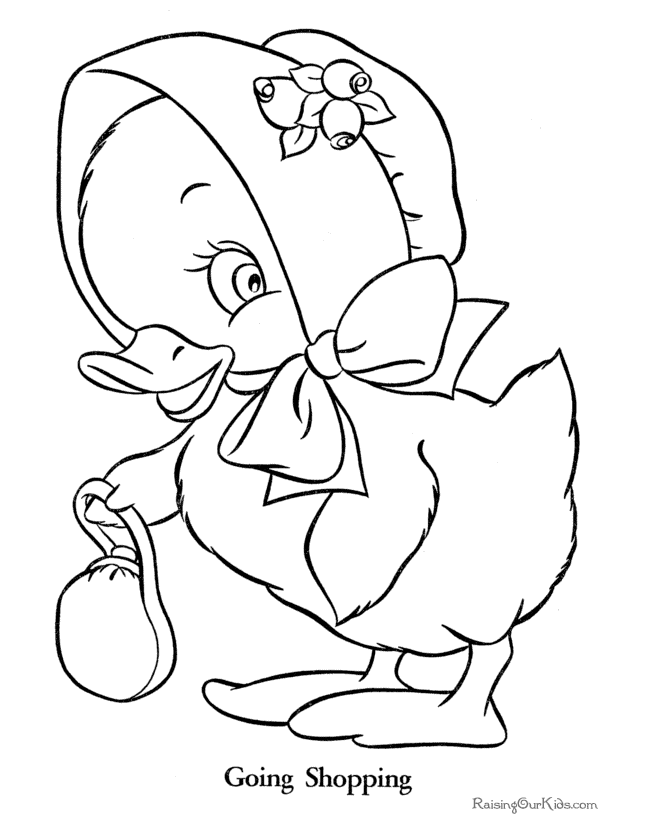 Easter coloring pages of ducks