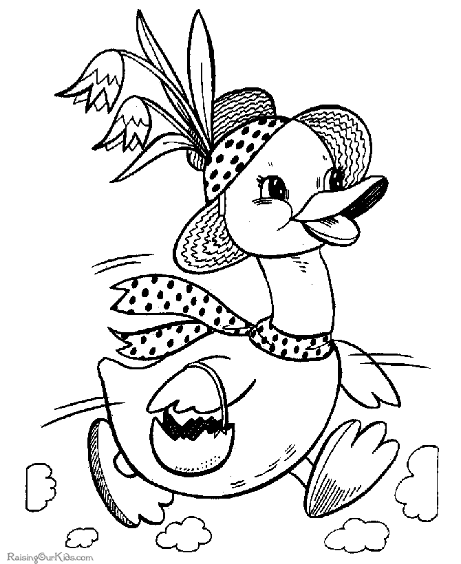 Duck coloring pages for Easter
