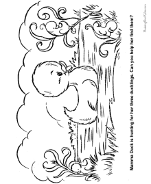 Easter duck coloring pages