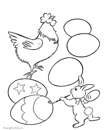 Easter duck colouring pages