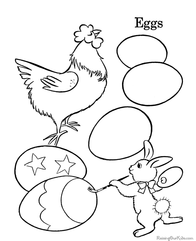 Coloring page for Easter eggs