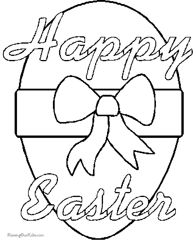 Happy Easter egg coloring page