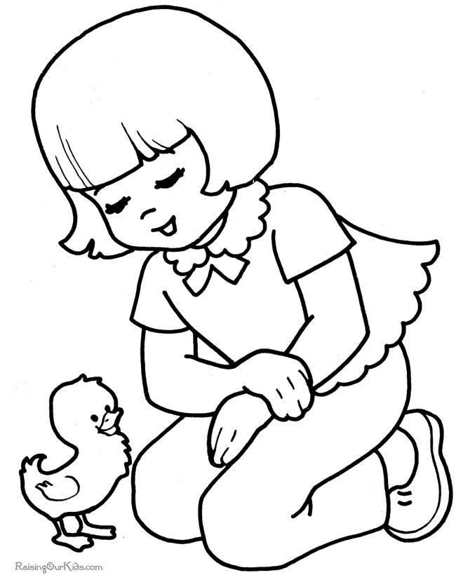 Easter coloring book page for kid