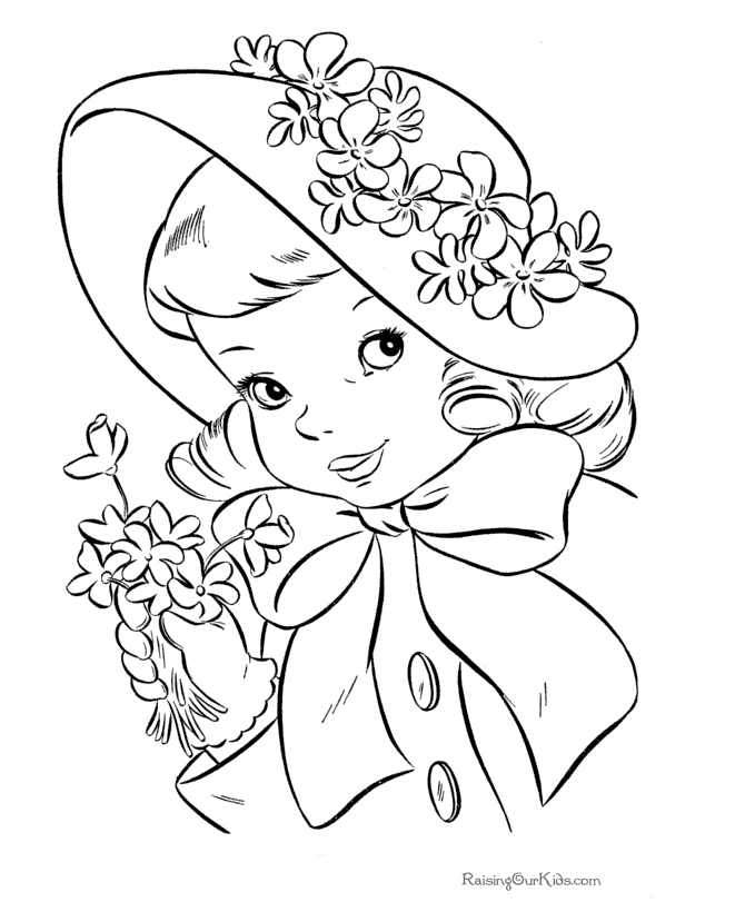 Easter hat coloring page
