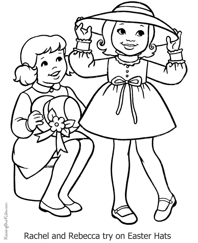 Easter hat coloring page for kid