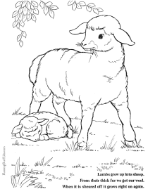 Easter lambs coloring pages