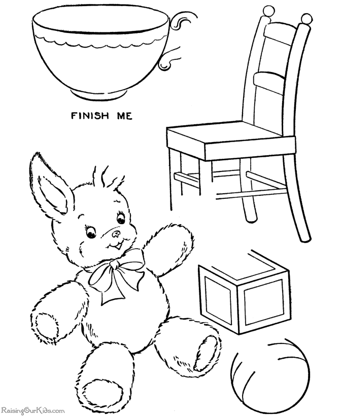 Free preschool Easter coloring page