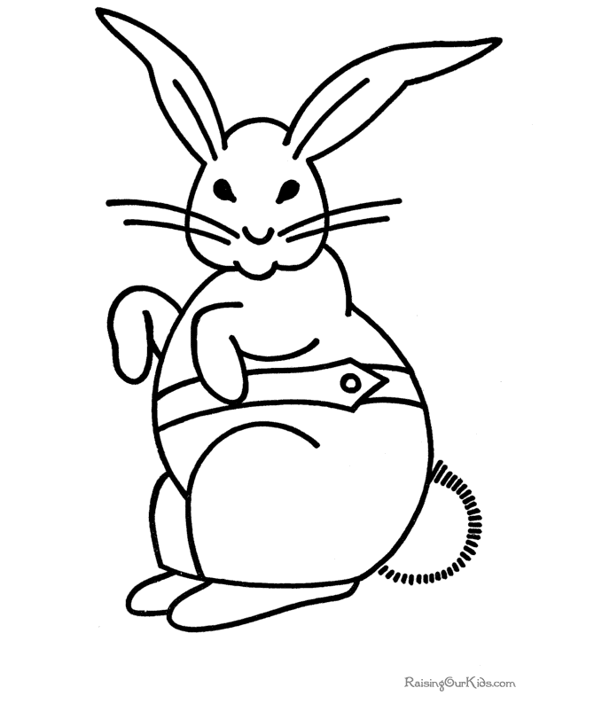 Preschool Easter bunny coloring page