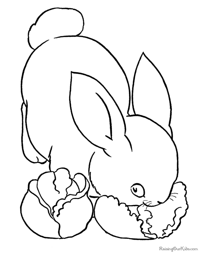 Preschool Easter bunny coloring page